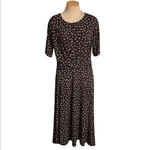 London Times Polka Dot White and Red Quarter Sleeve Dress Size 12
